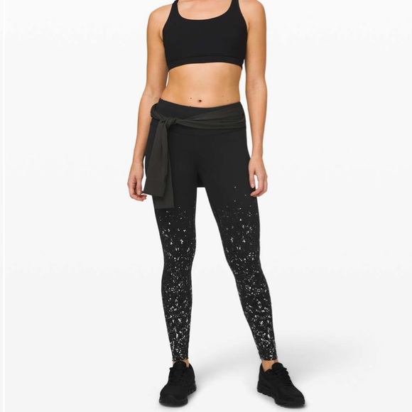 Lululemon Speed Wunder Tight 28" *Speckle Shine Black / Deep Coal / Silver 10 - Picture 1 of 11